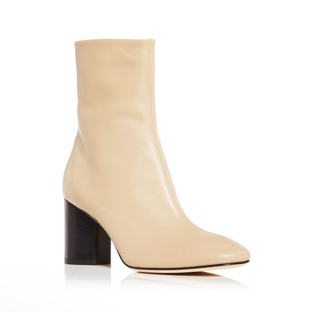 Aeyde Alena Nappa Leather Ankle Boots in Latte Beige size 39 in box